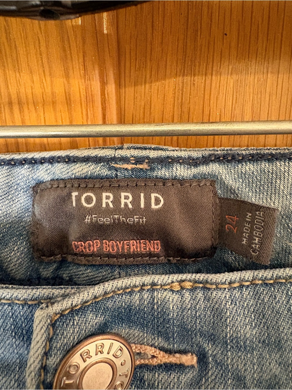 Torrid Crop Boyfriend. Vintage Stretch Jeans Size 24 (3X) NWT - Picture 5 of 15
